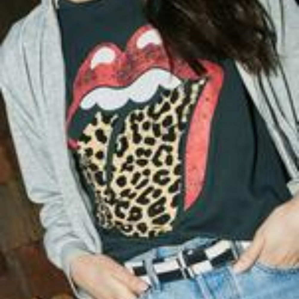NWMD Rolling Stones Flocked Leopard Tongue XS/M - Picture 3 of 8